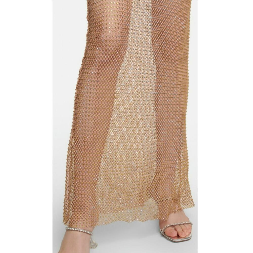 Self-Portrait Embellished Fishnet Maxi Dress‎ NEW US Size 2 / UK 6 - Picture 4 of 16